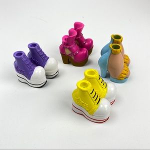 Bratz doll shoes 4 pairs pink purple sneakers heel